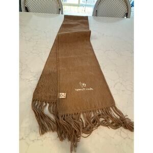 Alpaca Camargo Woven 100% Alpaca Fringe Camel Brown Scarf Made in Peru